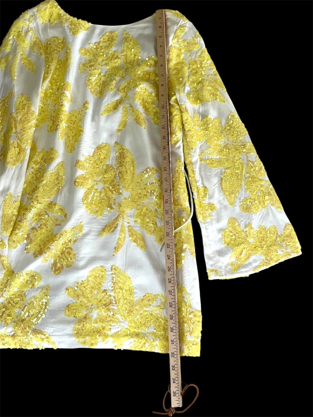 Endless Rose yellow sequin mini dress with bell sleeves, size Medium, like new! - Picture 3 of 4